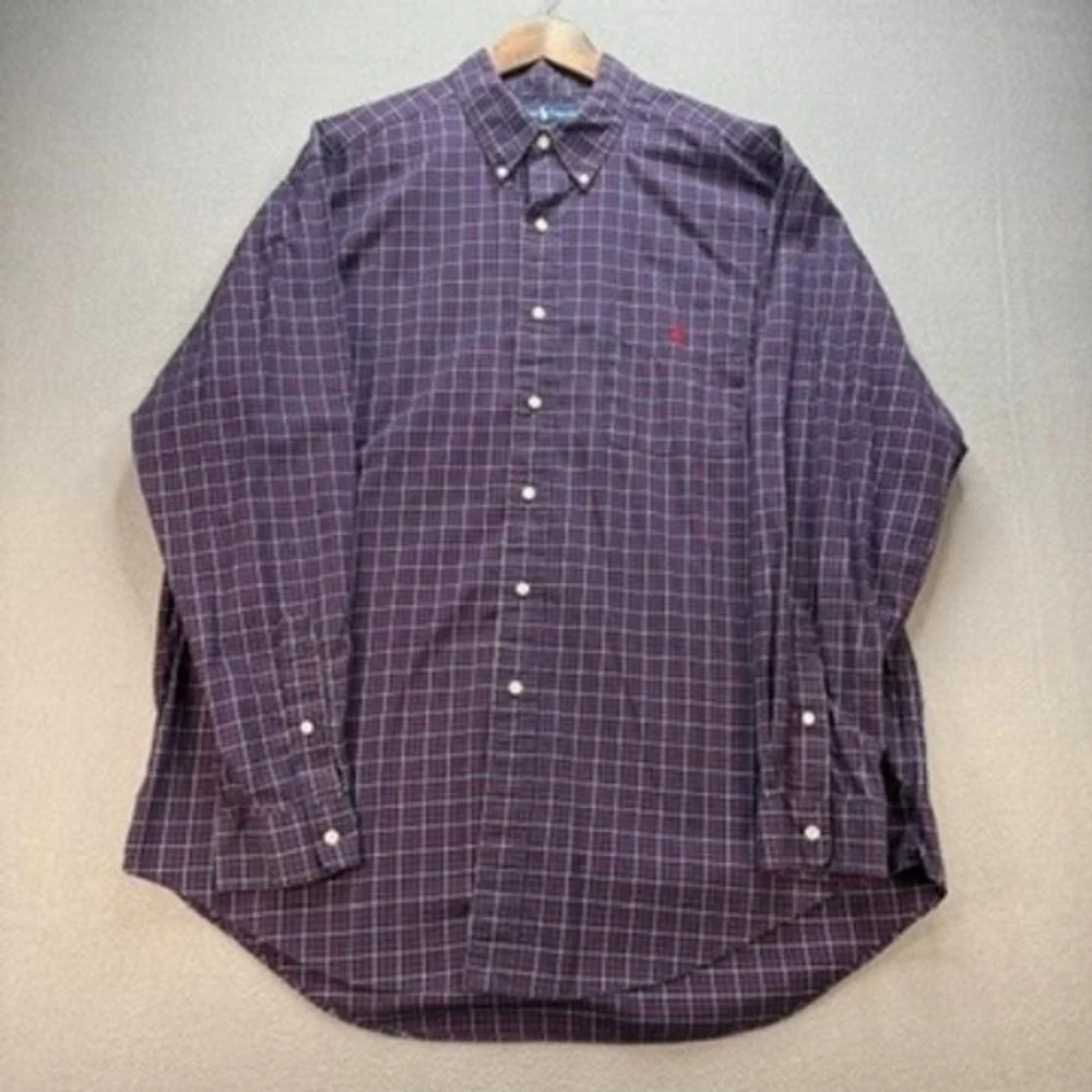 Polo‎ Ralph Lauren Button Down Shirt Plaid Classic Fit XL Long Sleeve Pony Logo